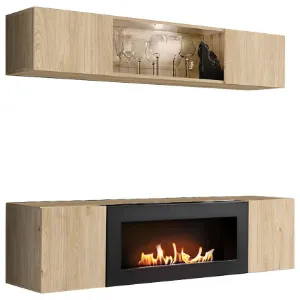 Obrazek Meblościanka Fly Hj Fy N3 Hickory Jackson/Biokominek