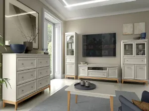 Obrazek Witryna Niska Windsor 5w Kashmir/Dąb Naturalny