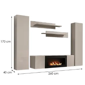 Obrazek Meblościanka Fly Cc Fy M1 Kaszmir/Biokominek