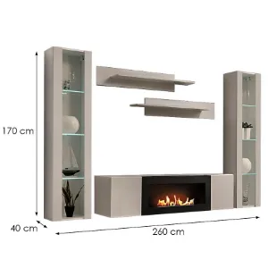Obrazek Meblościanka Fly Cc Fy M2 Kaszmir/Biokominek