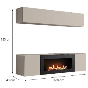 Obrazek Meblościanka Fly Cc Fy N1 Kaszmir/Biokominek