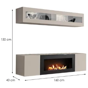 Obrazek Meblościanka Fly Cc Fy N2 Kaszmir/Biokominek