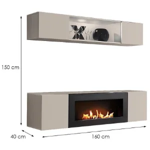 Obrazek Meblościanka Fly Cc Fy N3 Kaszmir/Biokominek