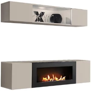 Obrazek Meblościanka Fly Cc Fy N3 Kaszmir/Biokominek