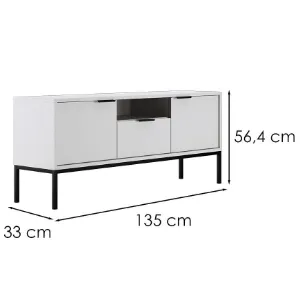 Obrazek Szafka RTV 135 Austin biały/czarny