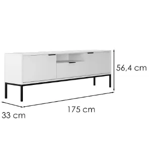 Obrazek Szafka RTV 175 Austin biały/czarny