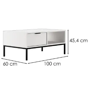 Obrazek Stolik 100 Austin biały/czarny