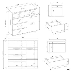 Obrazek Komoda Aramis 1D5S biały
