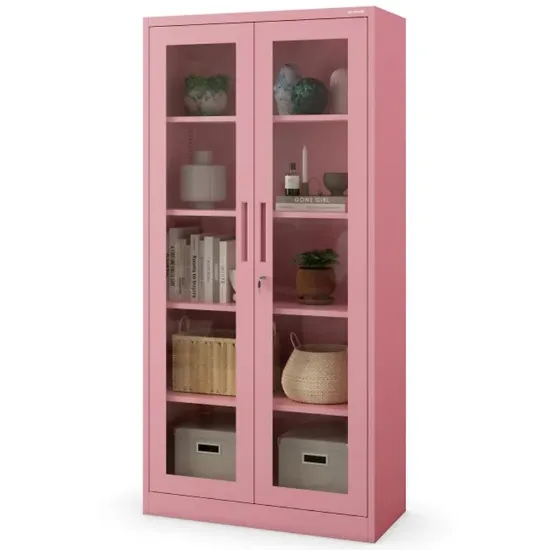 Obrazek Regał Metalowy Biurowy Amelia różowy pastelowy