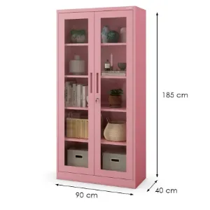 Obrazek Regał Metalowy Biurowy Amelia różowy pastelowy