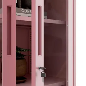 Obrazek Regał Metalowy Biurowy Amelia różowy pastelowy