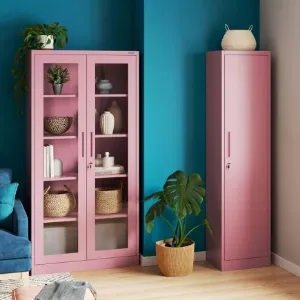 Obrazek Regał Metalowy Biurowy Amelia różowy pastelowy