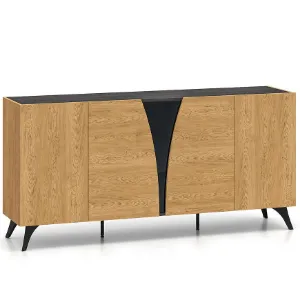 Obrazek Komoda Toscania 04  Dąb  Dune/Jesion  Czarny/Szkło