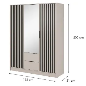 Obrazek Szafa Nelly 3D Lustro Cashmere/czarny pop