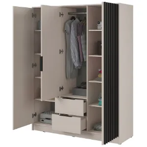 Obrazek Szafa Nelly 3D Lustro Cashmere/czarny pop