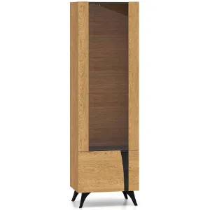 Obrazek Witryna Toscania 02l Milton Dąb  Dune/Jesion  Czarny/Szkł