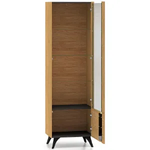 Obrazek Witryna Toscania 02p Milton Dąb  Dune/Jesion  Czarny/Szkł