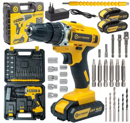 Obrazek Kaltmann Wiertako-wkrętarka 20V 2aku 2Ah + akcesoria