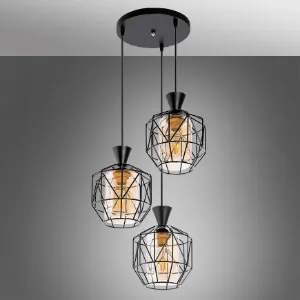 Obrazek Lampa Drut W-52917/3 Bursztyn PL3