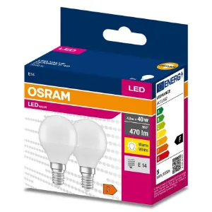 Obrazek Żarówka LED Osram E14 P45 4,9W 2700K 2szt