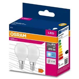Obrazek Żarówka LED Osram E14 P45 4,9W 4000K 2szt