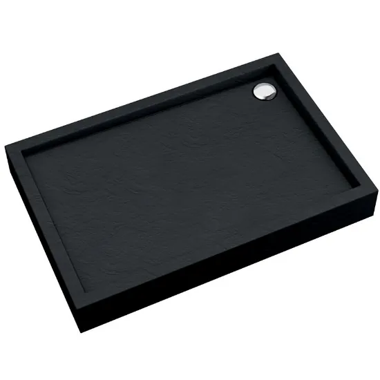 Obrazek Brodzik prostokątny Astrix 80x100x16 czarny struktura AQM4736CST