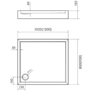 Obrazek Brodzik prostokątny Astrix 80x100 AQM4736