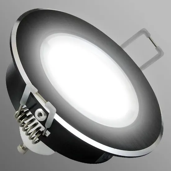 Obrazek Lampa LED oczko czarny szczotkowany okrągły