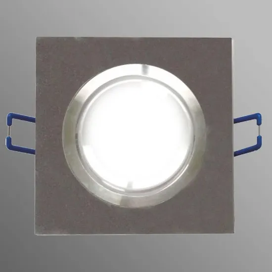 Obrazek Lampa LED oczko srebrny piaskowany kwadrat