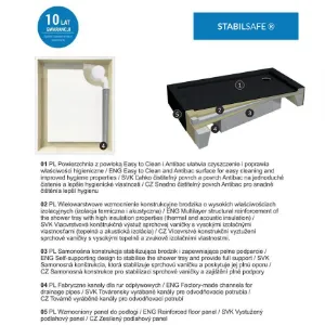 Obrazek Brodzik półokrągły Black Stone 80x80x12 R55 Espera Plus AQM4633CST