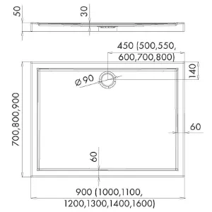 Obrazek Brodzik prostokątny Black Stone 90x120x5 Espera AQM267CST
