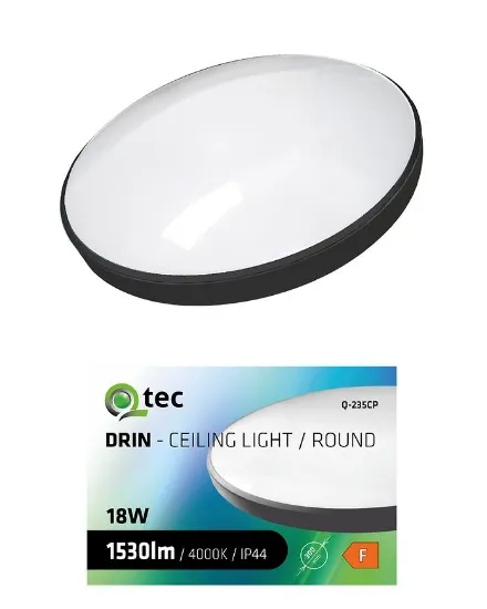 Obrazek Plafon QTEC 18W 4000K czarny