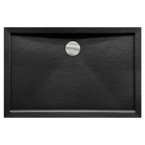 Obrazek Brodzik prostokątny Alpina 120/90 stone effect czarny