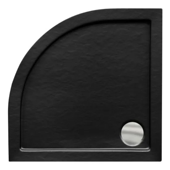 Obrazek Brodzik półokrągły Aron 80/80 stone effect czarny