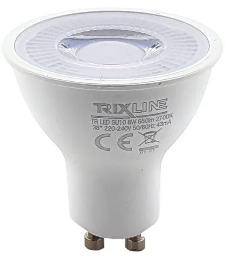 Obrazek Żarówka GU10 8W 2700K 38D ALU+PC