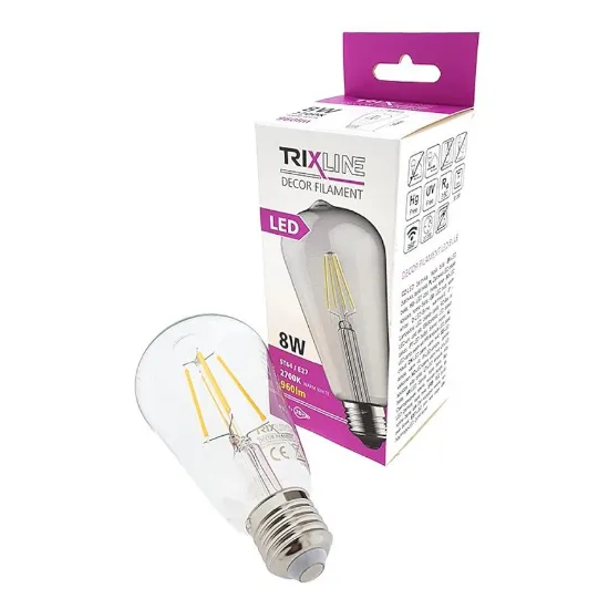 Obrazek Żarówka LED ST64 8W E27 2700K Decor Filament