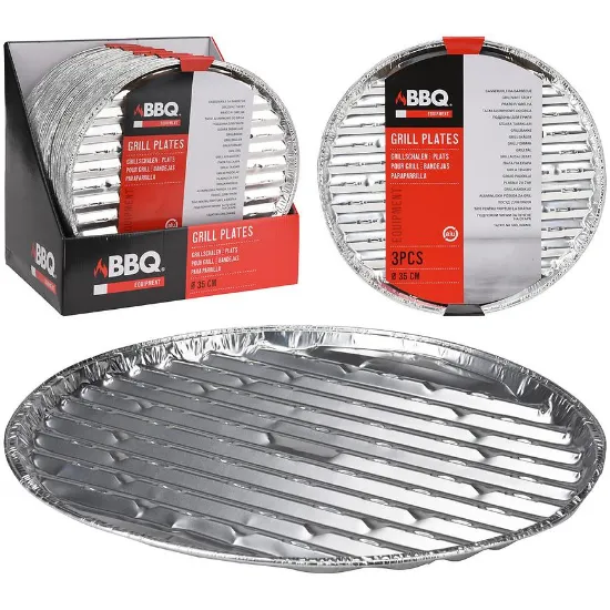 Obrazek Tacki aluminiowe 3 szt. okrągłe