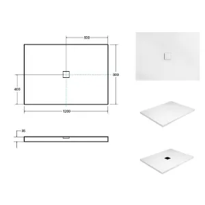 Obrazek Brodzik Nox Ultraslim biały 120/80+biała maskownica