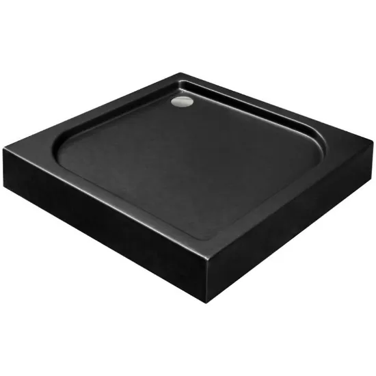 Obrazek Brodzik kwadratowy Oskar Stone Effect New 80x80 czarny