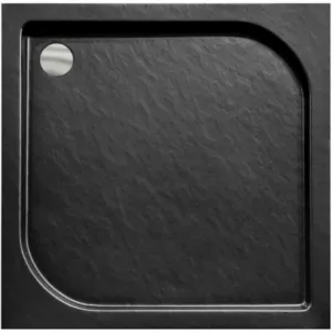 Obrazek Brodzik kwadratowy Oskar Stone Effect New 80x80 czarny