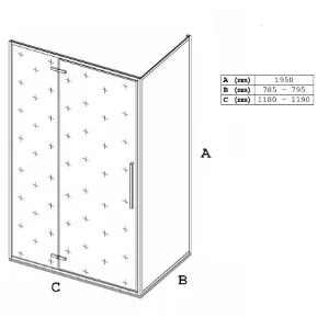 Obrazek Kabina prysznicowa Etna 120x80 black