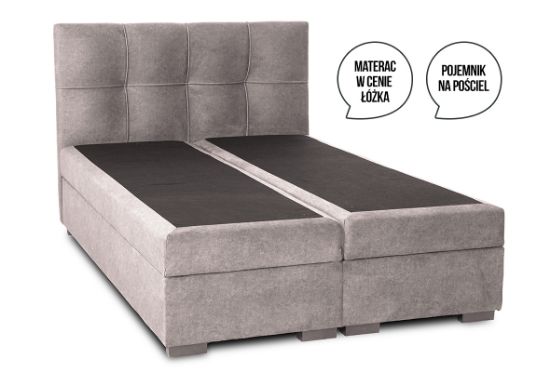 Obrazek Łóżko kontynentalne Fresco 140x200 cm beżowe