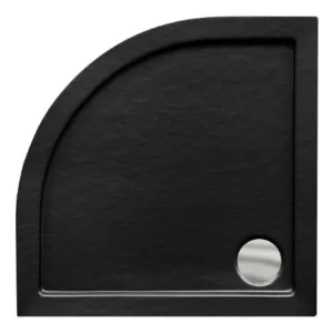 Obrazek Brodzik półokrągły Aron 90/90 stone effect czarny