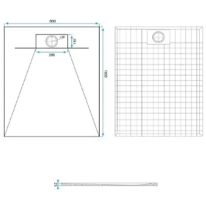 Obrazek Brodzik prostokątny Bazalt black 80x100