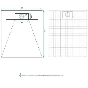 Obrazek Brodzik prostokątny Bazalt white 80x100