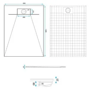 Obrazek Brodzik prostokątny Bazalt white 90x120