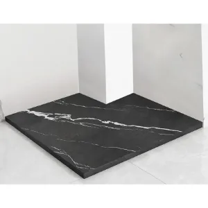 Obrazek Brodzik kwadratowy Magnum Carrara Black 90x90x2,5 Rea K7003