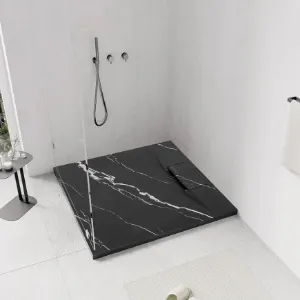 Obrazek Brodzik kwadratowy Magnum Carrara Black 90x90x2,5 Rea K7003