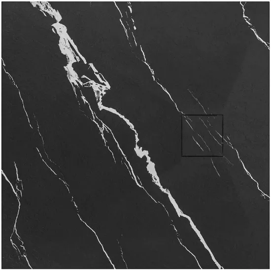 Obrazek Brodzik kwadratowy Magnum Carrara Black 90x90x2,5 Rea K7008