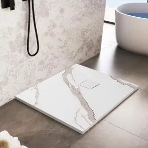 Obrazek Brodzik prostokątny Magnum Carrara White 80x100x2,5 Rea K7004